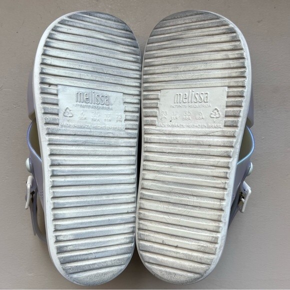 Melissa Awaytomars White Cosmic Sandals II Glitter Platform Soles Women’s Size 6 - Picture 13 of 15